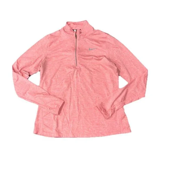 Nike Dri Fit Running 1/4 Zip Pullover Womens Large Pink - Picture 1 of 5